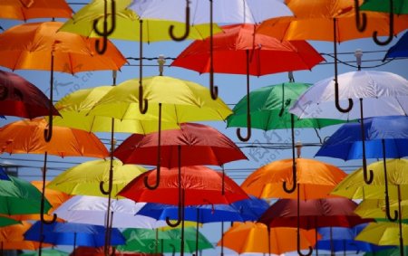 色彩缤纷雨伞