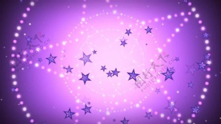 紫色动感闪亮五角星循环视频素材