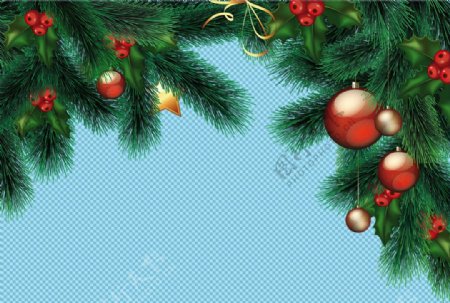 绿色圣诞树装饰免抠png透明图层素材