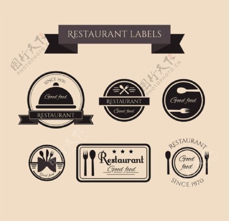 复古餐厅标签