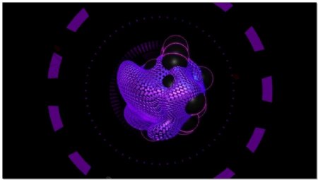 暗黑紫球3d立体科技视频素材