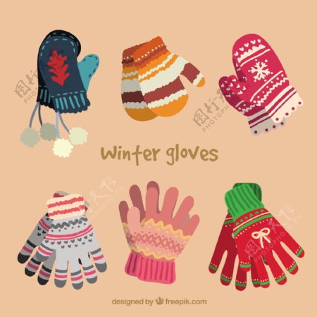 可爱的冬季手套