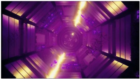 紫光酷炫旋转隧道视频素材