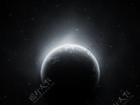 黑色宇宙星球唯美星空背景