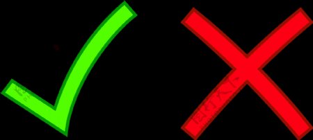 绿勾红叉图标免抠png透明图层素材