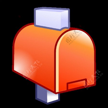 卡通橙色信箱免抠png透明素材