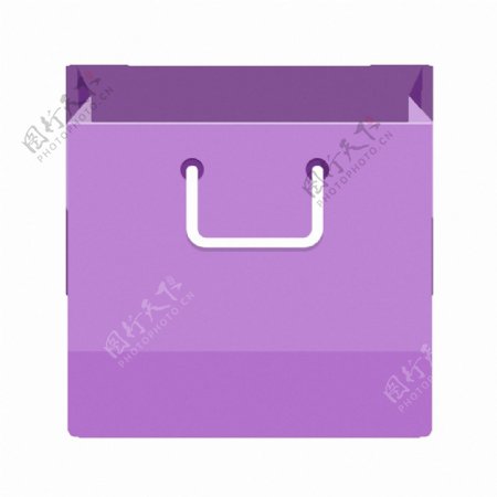 紫色衣服购物袋免抠png透明素材