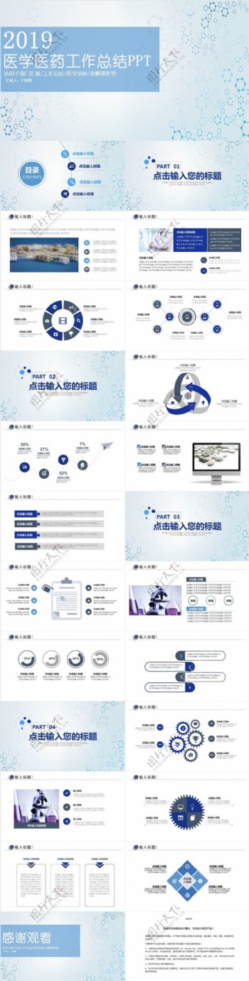 医学医药工作总结PPT模板