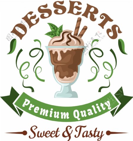 美味的巧克力冰淇淋商标设计