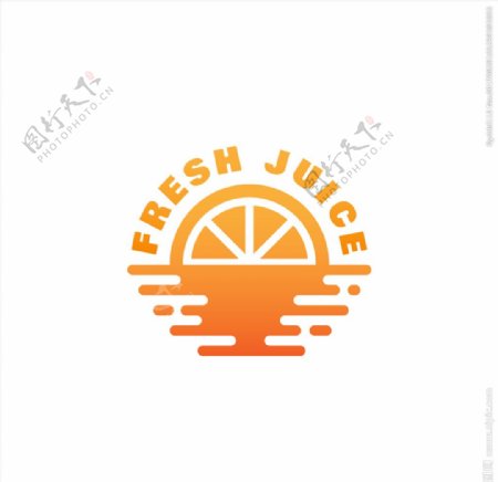 橙色抽象果汁logo矢量素材