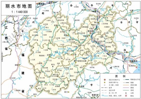 浙江省丽水市标准地图32K