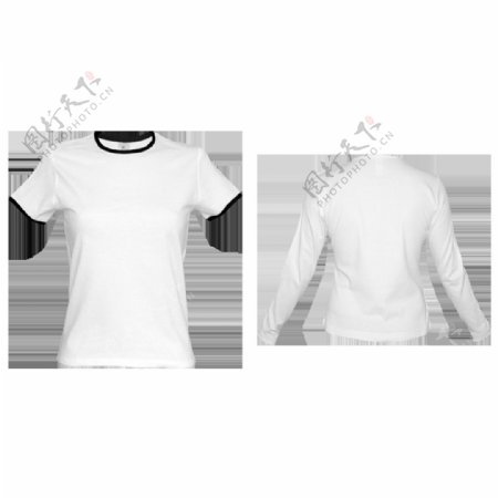两种白色T恤衫免抠png透明图层素材