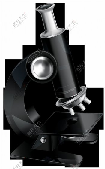 手绘黑色显微镜免抠png透明图层素材