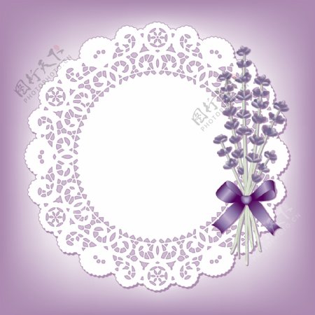 圆形紫色蕾丝装饰矢量背景