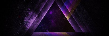 紫色光线三角形banner背景