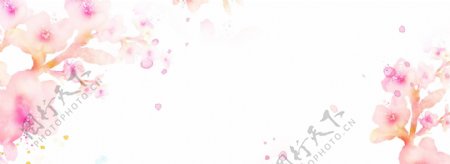 浪漫粉色花朵banner背景