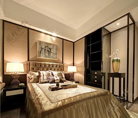 古典中式轻奢风格卧室装修效果图