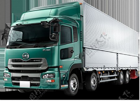 绿色载重大卡车免抠png透明图层素材