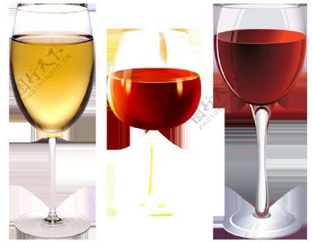 三杯葡萄酒免抠png透明图层素材