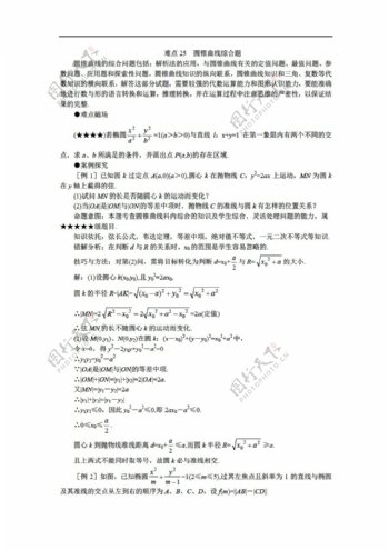 数学人教版难点25圆锥曲线综合题