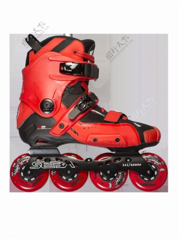 红黑色彩溜冰鞋免抠png透明素材
