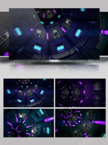 紫色科技漩涡隧道视频素材