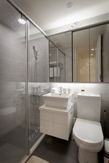 现代简约方形洗手柜卫生间室内装修效果图