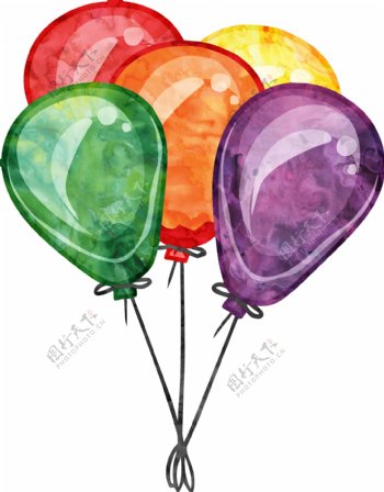 彩色气球卡通透明素材