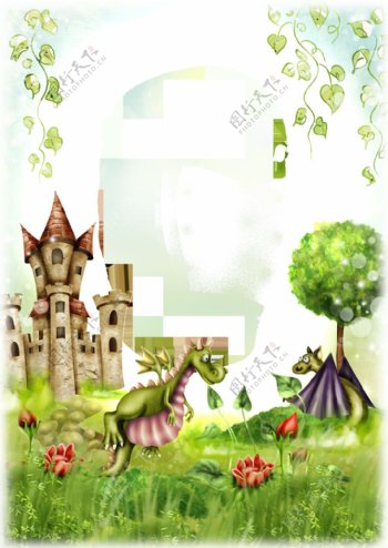 童话城堡卡通透明素材