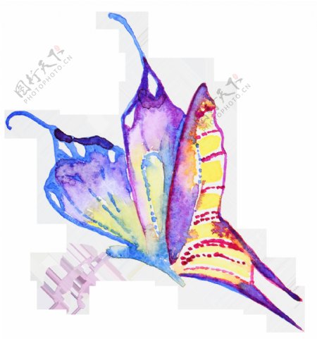 绯月蝴蝶卡通透明装饰素材
