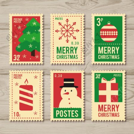 精美圣诞节邮票设计