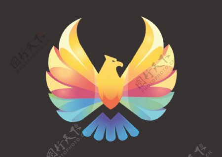 彩色老鹰logo