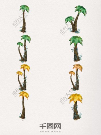 手绘椰子树装饰图案