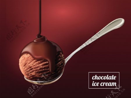 矢量巧克力冰淇淋球