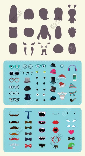 多款眼镜配饰图标icon