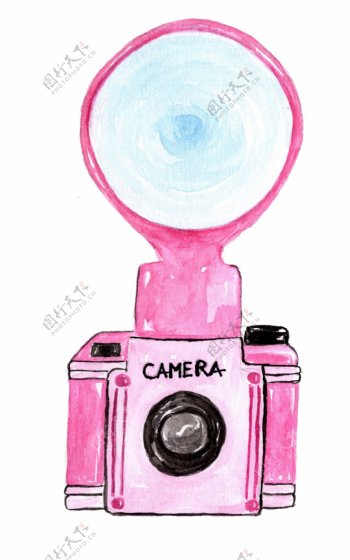 粉色相机卡通透明素材