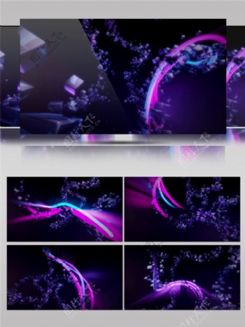 梦幻紫色水晶粒子视频素材高清