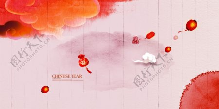 红色喜庆2018春节背景素材