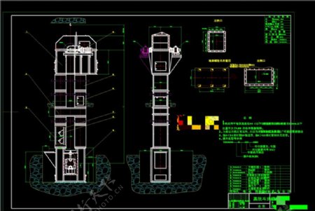 提升机总图元素CAD景观图纸