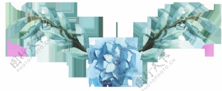 冰蓝花蕊透明装饰素材