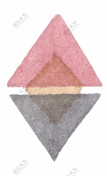 黑粉三角透明装饰素材