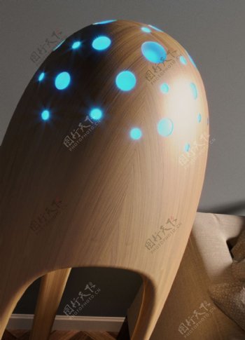 外形创意木质灯具jpg素材