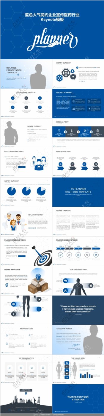 蓝色大气简约企业宣传通用Keynote模板