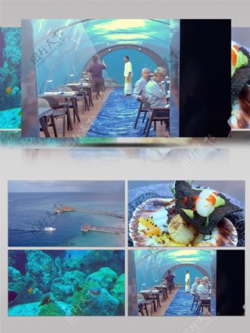 马尔代夫海底餐厅实拍素材