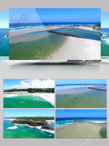 4K超清航拍澳大利亚沙滩海岸旅游宣传视频