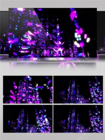 紫色光束城市高清视频素材