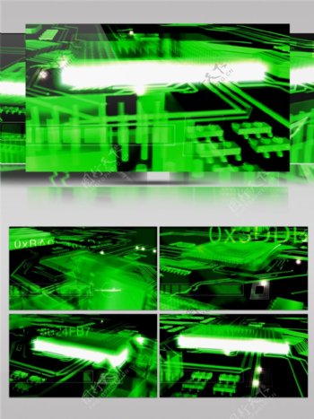 绿色荧光宫殿高清视频素材