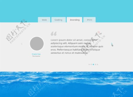 海洋风格清晰的网页界面PSD模板