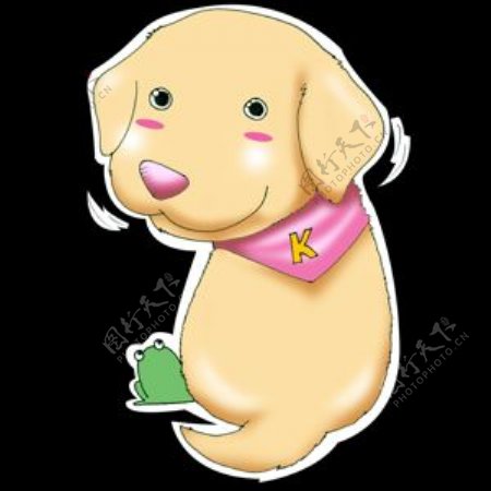 可爱微笑浅色小狗卡通手绘装饰元素