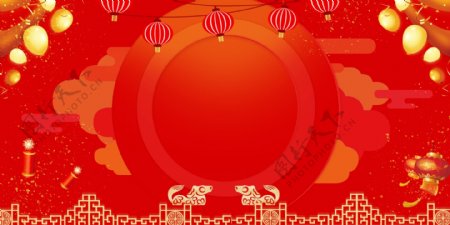 中国新年喜庆大红色背景